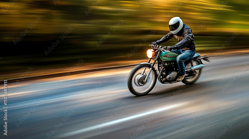 A man riding at full speed on a road, captured in a close-up shot with motion blur in the background, conveying a sense of speed and excitement during the daytime A man riding at full speed on a road, captured in a close-up shot with motion blur in the background, conveying a sense of speed and excitement during the daytime