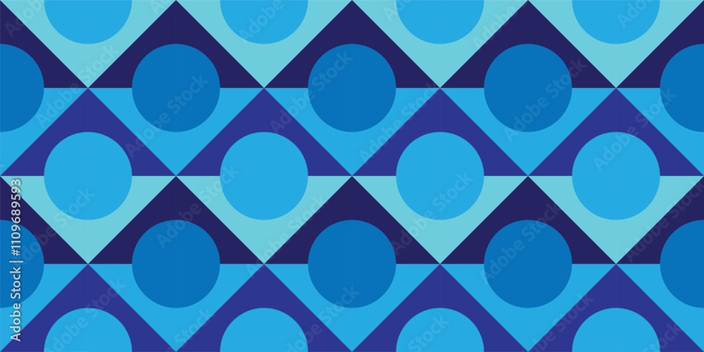 Geometric abstract background cover. Colorful geometric background. Triangle and circle pattern combination of dark blue and light blue Geometric abstract background cover. Colorful geometric background. Triangle and circle pattern combination of dark blue and light blue