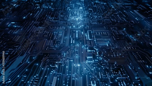 Wallpaper Mural Blue circuit board background vector illustration. Torontodigital.ca