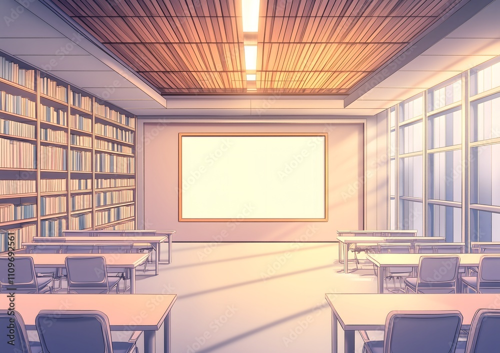 Fototapeta premium A mockup of an empty frame on the wall in front.