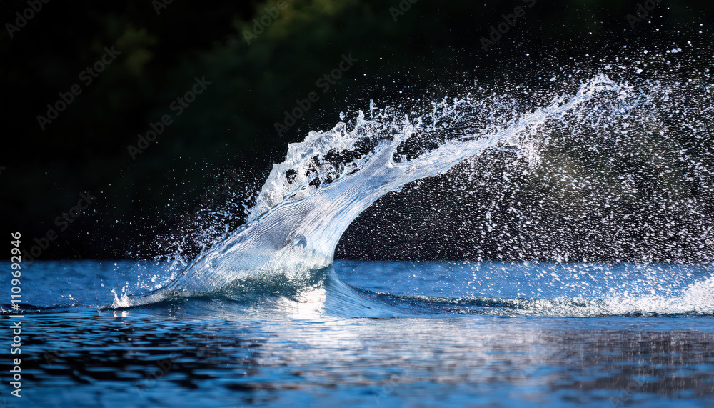 Obraz premium Dynamic splash in pristine lake captures movement and nature's beauty