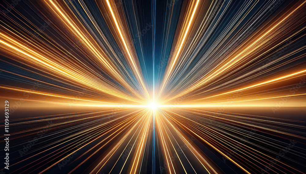 Obraz premium Radiant light burst with dynamic lines and vibrant colors