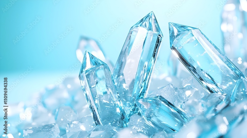Icy Blue Crystal Textured Background for Frozen or Winter Themed Designs Icy Blue Crystal Textured Background for Frozen or Winter Themed Designs