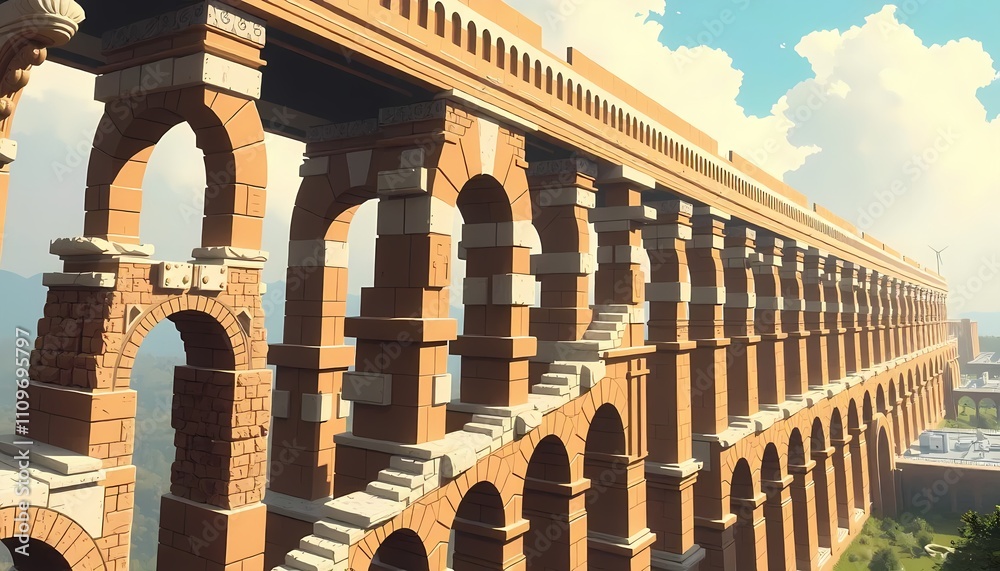 Fototapeta premium Historic Roman Structure Brought to Life by AI