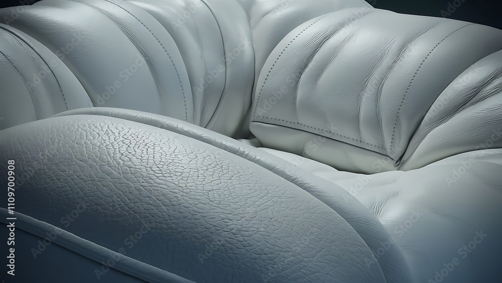 Obraz premium Illustration of white leather upholstery. 3d picture