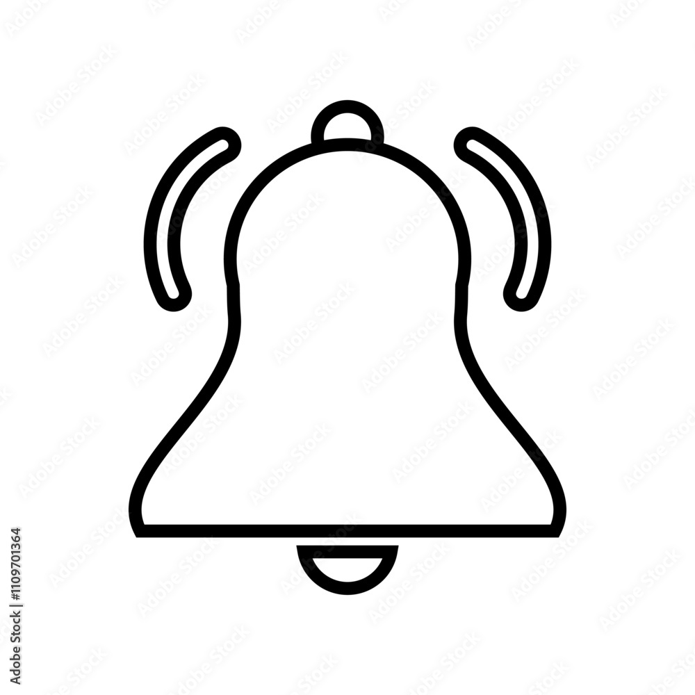 Notification bell icon on white background. Vector illustration. Notification bell icon on white background. Vector illustration.