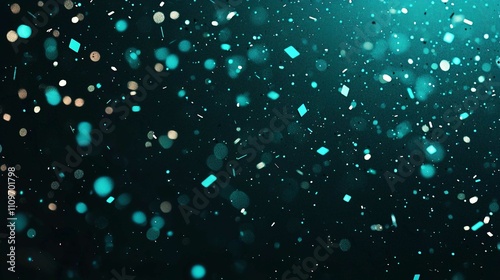 Bright Blue Christmas Snowflake Background with Glittering Bokeh Lights and Animated Star Pattern