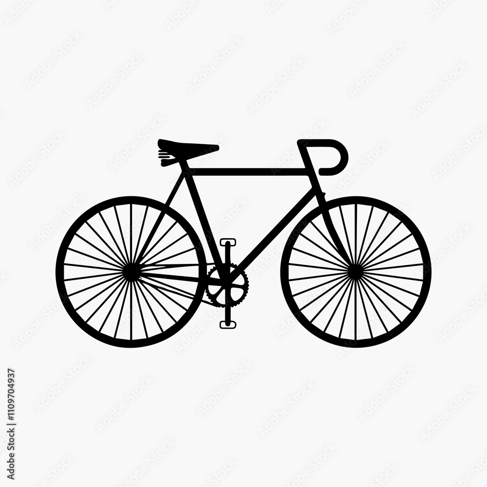Fototapeta premium Bicycle icon vector isolated on white background. Vector illustration. 