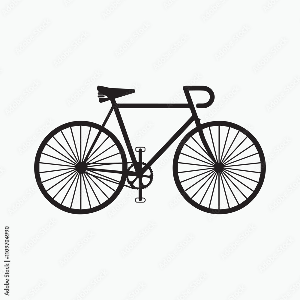 Obraz premium Bicycle icon vector isolated on white background. Vector illustration. 