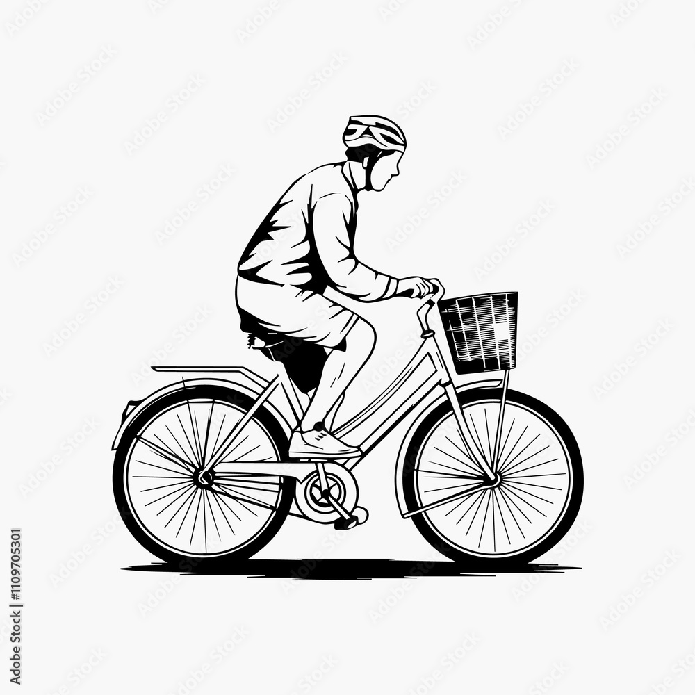 Naklejka premium Bicycle icon vector isolated on white background. Vector illustration. 