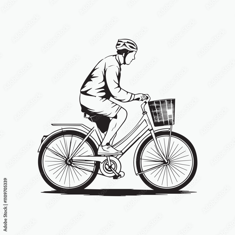 Naklejka premium Bicycle icon vector isolated on white background. Vector illustration. 