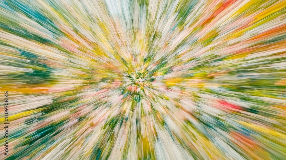 Fototapeta premium Vibrant Green and Blue Fractal Design with Burst Patterns and Motion Textures