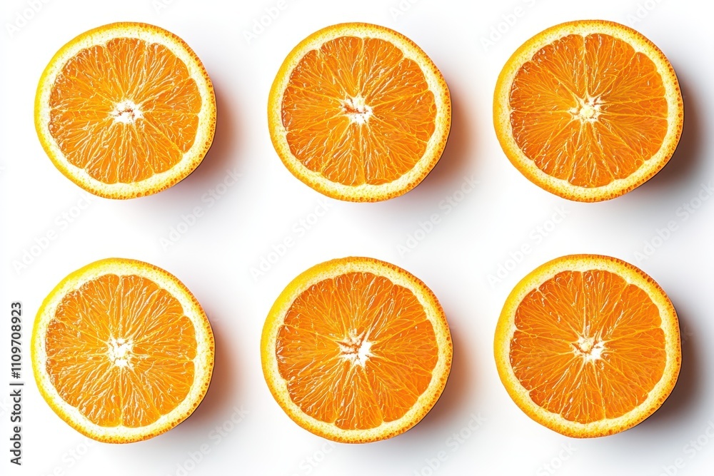 Set of orange slices isolated on a white background Set of orange slices isolated on a white background
