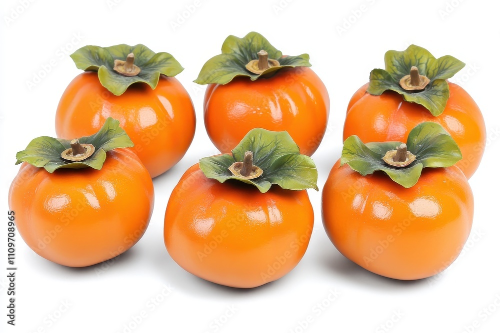 Set of whole persimmons isolated on a white background Set of whole persimmons isolated on a white background