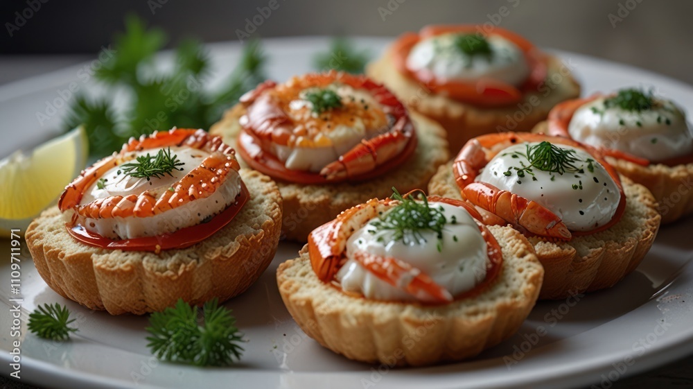 Shrimp and Poached Egg Tartlets Shrimp and Poached Egg Tartlets