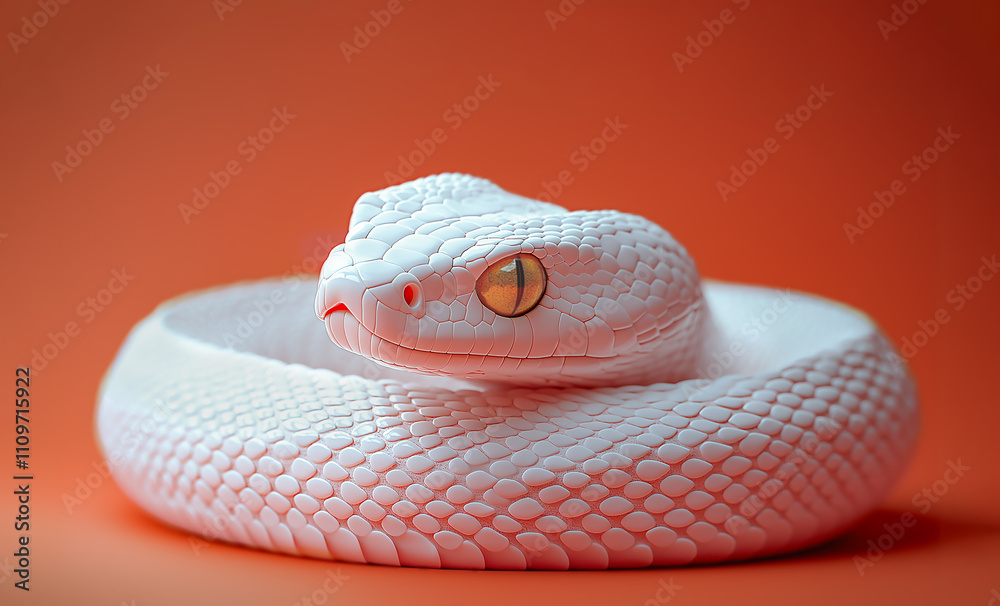 Fototapeta premium おめでたい干支の動物の白い蛇