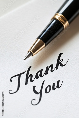 Thank you. Pen with Thank you. Thank You on white background. The words Thank You concepts of appreciation and thankfulness.