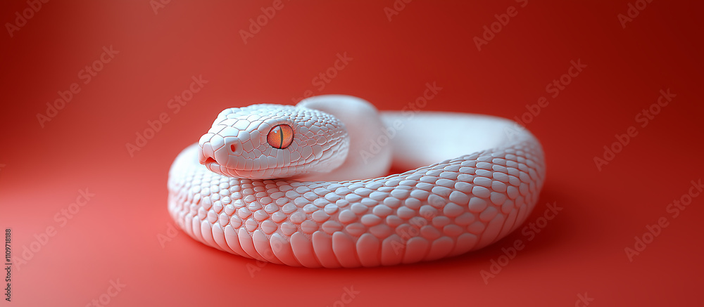 Fototapeta premium おめでたい干支の動物の白い蛇