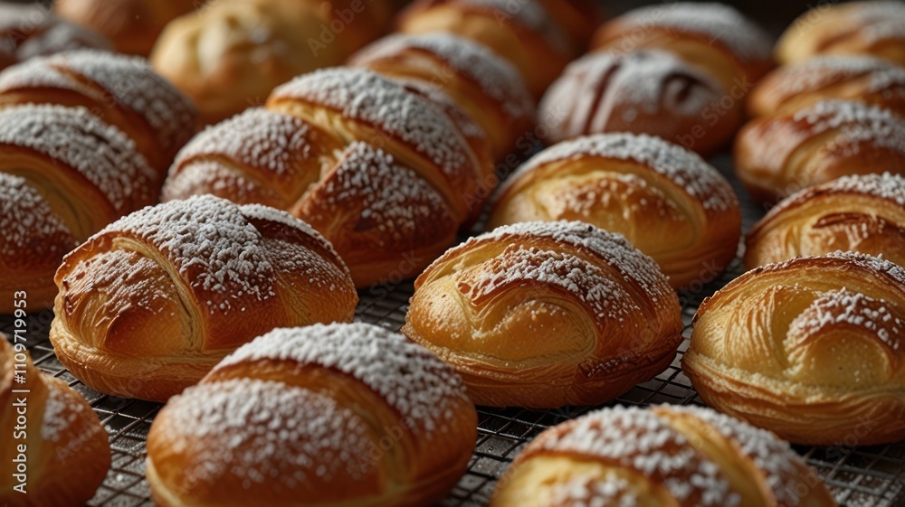 Sugar-Dusted Bakery Pastries