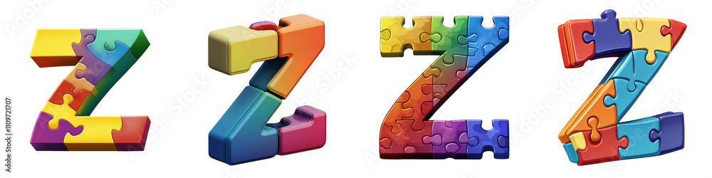 Alphabet Z, made with puzzle pieces, Logo design, letter, isolated on a transparent background Alphabet Z, made with puzzle pieces, Logo design, letter, isolated on a transparent background