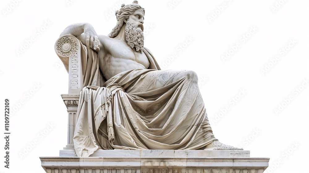 Statue of Zeus at Olympia (Greece) on white background Statue of Zeus at Olympia (Greece) on white background