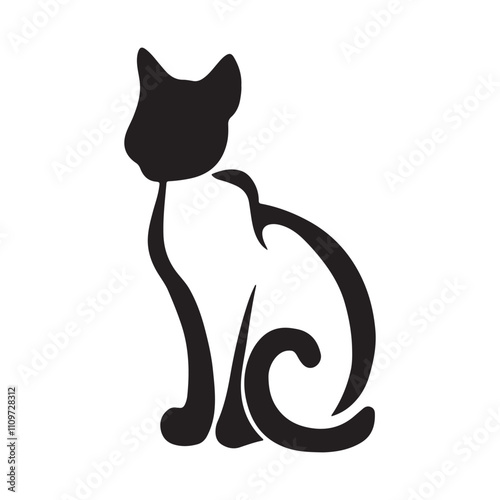 A sitting cat vector illustration