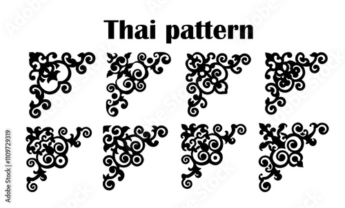 Set Thai pattern elements generate ai
