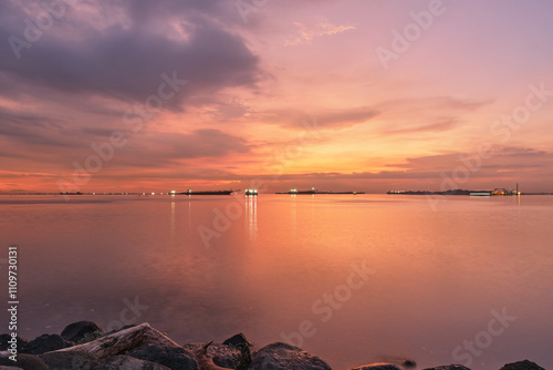 Sunset Over the Ocean at Manila Bay