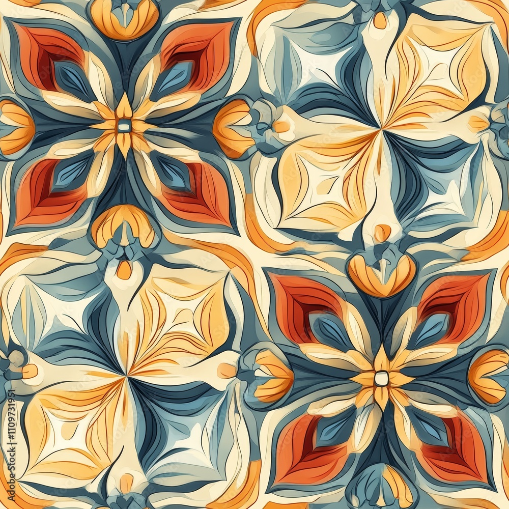 Intricate Floral Geometric Pattern Design