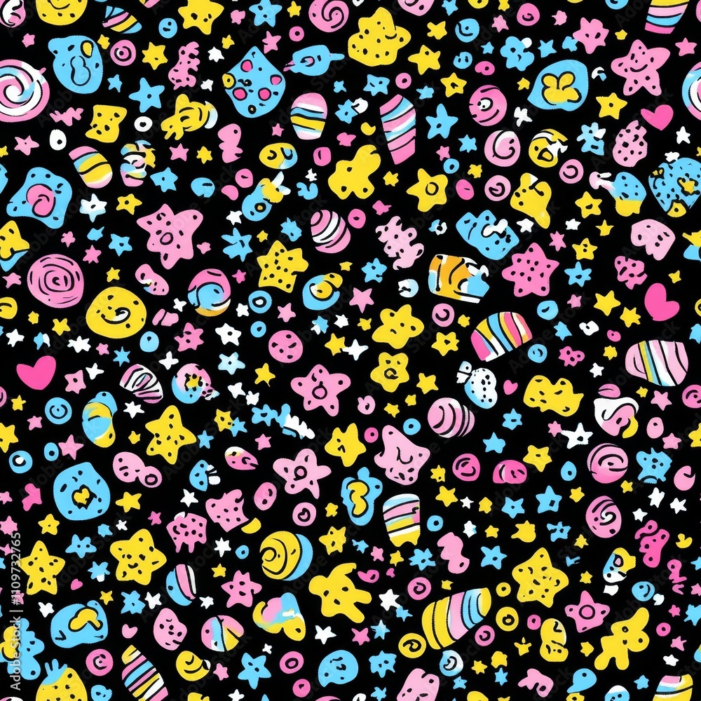 Colorful Cereal Pattern Design Colorful Cereal Pattern Design