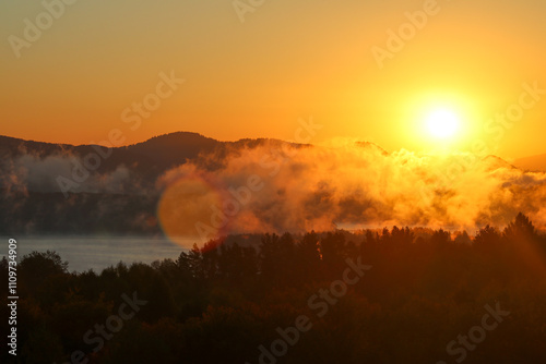 sunset in the mountains