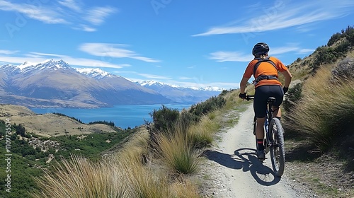 Mountain Biking Adventure with Stunning Mountain and Lake Views