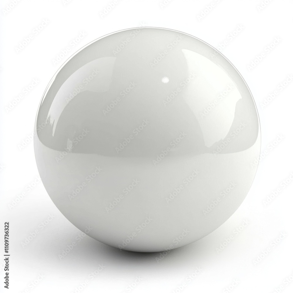 3D Rendered White Sphere Isolated on Pure Background with Subtle Shadow for Enhanced Depth 3D Rendered White Sphere Isolated on Pure Background with Subtle Shadow for Enhanced Depth