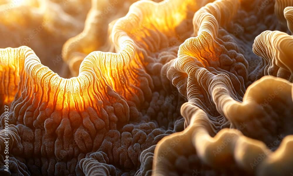 Abstract Texture of Coral Formations Illuminated by Warm Light Abstract Texture of Coral Formations Illuminated by Warm Light