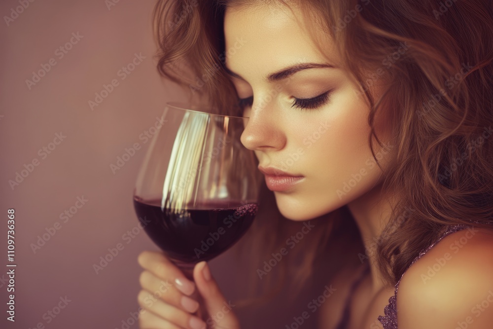 Charming Drunk Woman Enjoying Wine at a Celebration Event Charming Drunk Woman Enjoying Wine at a Celebration Event