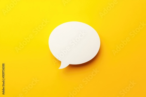 Engage in Dialogue: Speech Bubble Symbolizing Discussion on Bright Yellow Canvas
