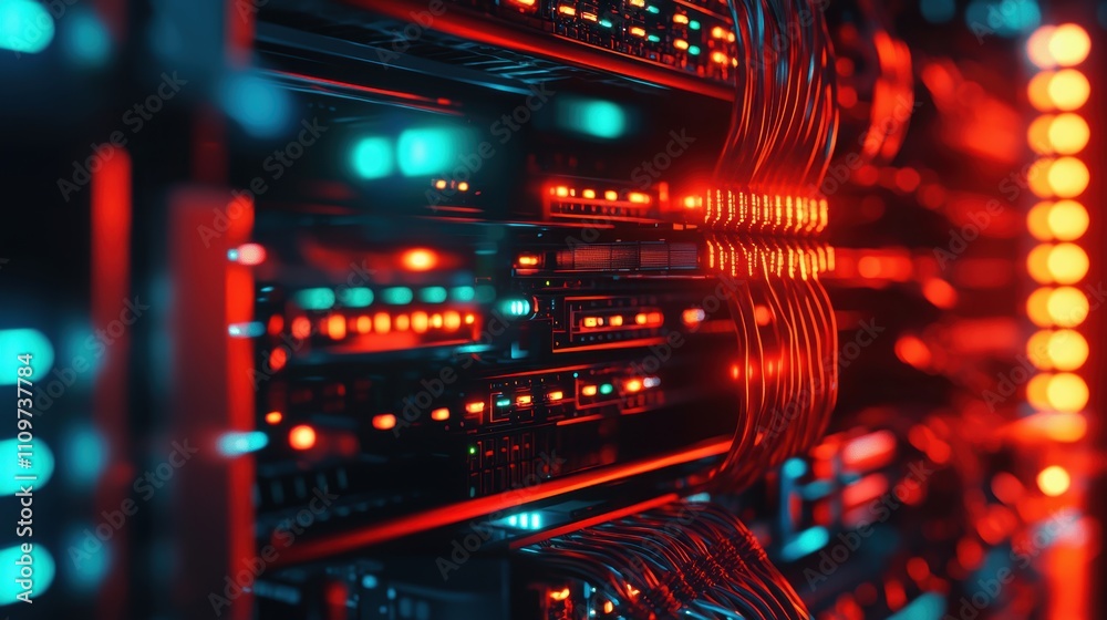 Intricate Data Center Wiring and Lights: Technology Precision for IT Infrastructure Design Intricate Data Center Wiring and Lights: Technology Precision for IT Infrastructure Design