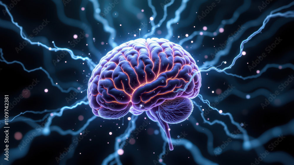 A dynamic digital illustration featuring a brain with glowing electric lines radiating around it, representing artificial general intelligence concepts. A dynamic digital illustration featuring a brain with glowing electric lines radiating around it, representing artificial general intelligence concepts.