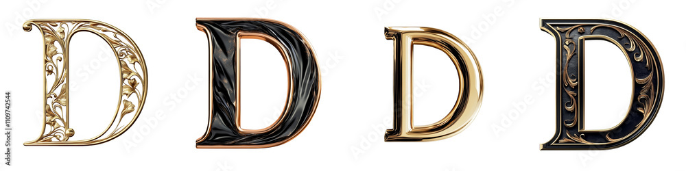 Alphabet D, elegant and premium design, Logo design, letter, isolated on a transparent background