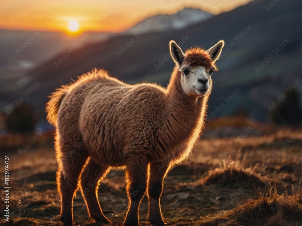 Obraz premium llama in the mountains