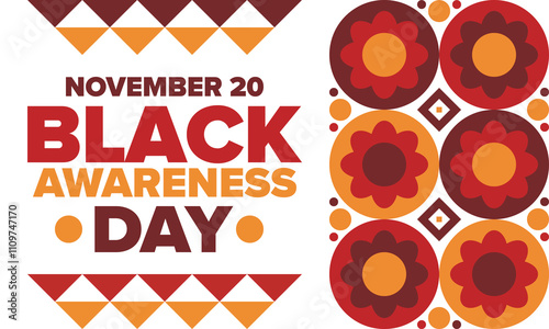 Black Awareness Day. Holiday in Brazil. Afro Brazilians. Celebrate awareness by the black community in November. African and brazilian culture. Black history art. Vector illustration