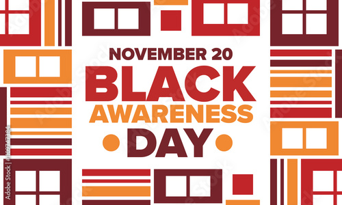 Black Awareness Day. Holiday in Brazil. Afro Brazilians. Celebrate awareness by the black community in November. African and brazilian culture. Black history art. Vector illustration