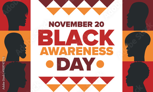 Black Awareness Day. Holiday in Brazil. Afro Brazilians. Celebrate awareness by the black community in November. African and brazilian culture. Black history art. Vector illustration