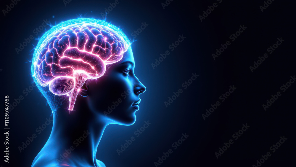 AI-generated human brain with a detailed frontal view against a dark background, emphasizing artificial general intelligence. AI-generated human brain with a detailed frontal view against a dark background, emphasizing artificial general intelligence.