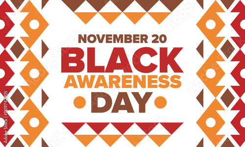 Black Awareness Day. Holiday in Brazil. Afro Brazilians. Celebrate awareness by the black community in November. African and brazilian culture. Black history art. Vector illustration