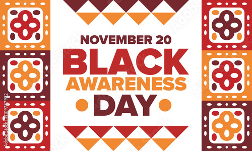 Black Awareness Day. Holiday in Brazil. Afro Brazilians. Celebrate awareness by the black community in November. African and brazilian culture. Black history art. Vector illustration