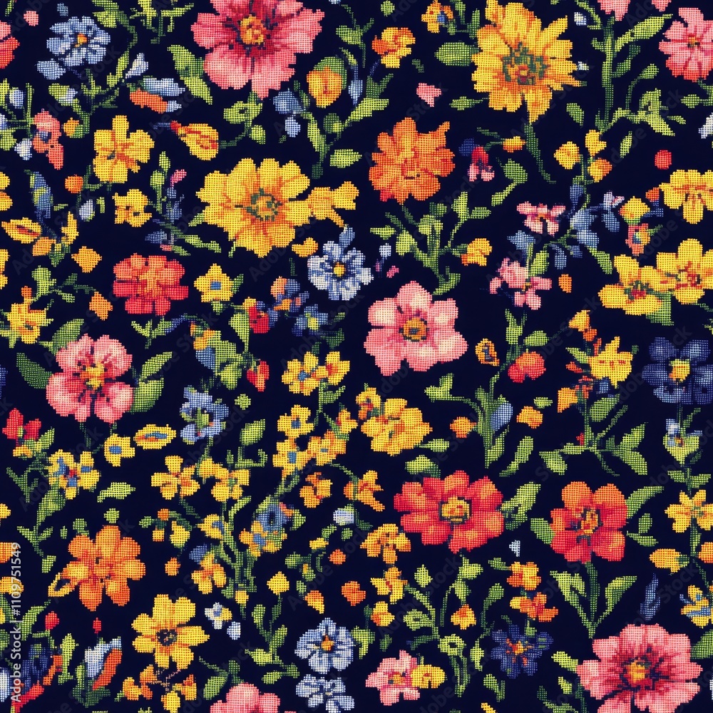 Beautiful Floral Cross Stitch Pattern Beautiful Floral Cross Stitch Pattern