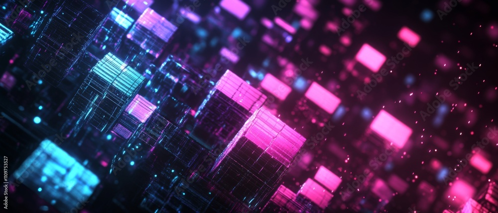 Dynamic digital illustration of interconnected cubes, symbolizing the complexity of blockchain technology. Dynamic digital illustration of interconnected cubes, symbolizing the complexity of blockchain technology.