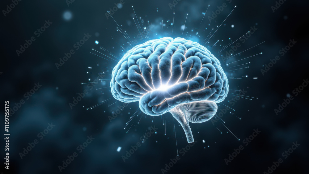 A stylized image featuring an AI brain with glowing particles emanating from it, symbolizing artificial intelligence. A stylized image featuring an AI brain with glowing particles emanating from it, symbolizing artificial intelligence.