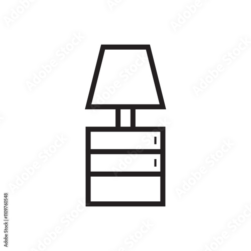 Table lamp flat icon vector design illustration. Isolated on white background. 